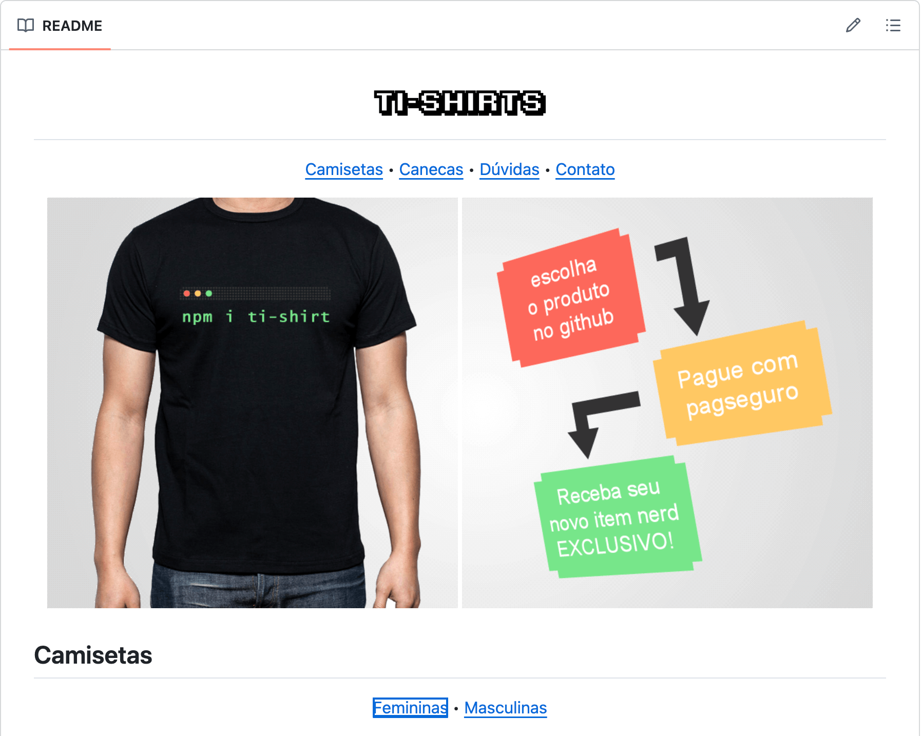 'readme ecommerce'
