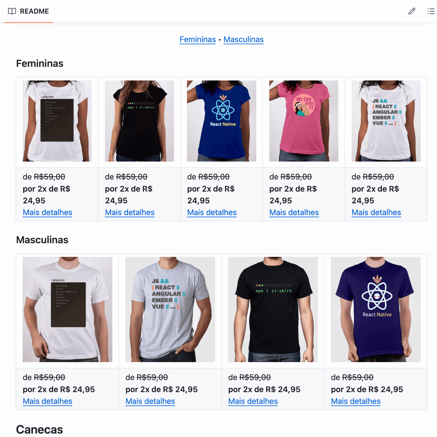 'readme ecommerce'
